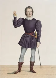 Frédérick Lemaître (1800-76) Edgardina Walter Scottin (1771-1832) teoksessa "La Fiancée de Lammermoor" Théâtre de la Porte Saint-Martinissa