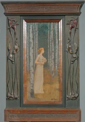 Nainen kulkee (maalaus kankaalle)