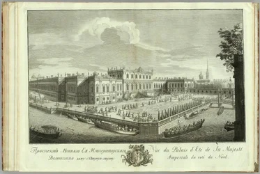 Kesäpalatsi Pietarissa Kirja Pietarin perustamisen 50-vuotisjuhlaan, 1753