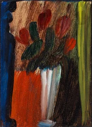 Asetelmakukat valkoisessa maljakossa, 1936.