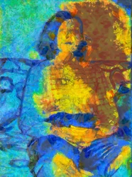 Posing on the couch,2020,(sekatekniikka)