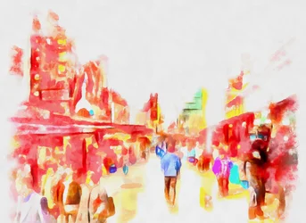 Сity walk,2020,(sekatekniikka)