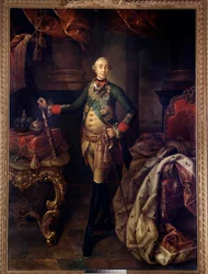Muotokuva Pietari III:n jalassa (1728-1762) Aleksei Antropovin (1716-1795) maalaus 1700-luvulla. Pietari. Eremitaaši museo