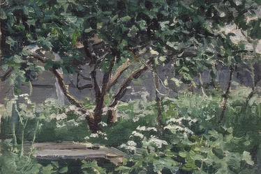 Yksi puutarhan nurkka. 1900-10