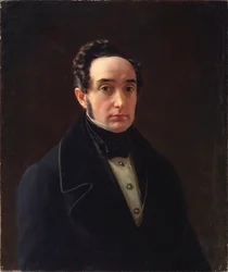 Kirjailija Ivan Panajevin (1812-1862) muotokuva - Aleksei Vasiljevitš Tyranovin (1808-1859) maalaus, öljy kankaalle, venäläistä taidetta