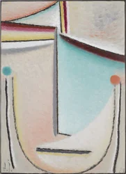 Abstrakti pää: vaaleanpunainen-vaaleansininen, 1929