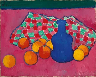 Sininen maljakko appelsiineilla, 1907