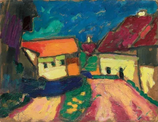 Maisematutkielma, kylätie, noin 1908