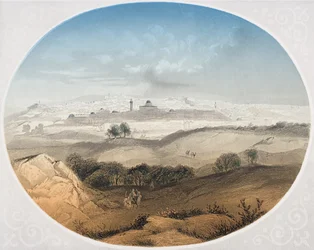 Jerusalem, Albert Henry Paynen (1812-1902) kaiverrema etulevy pastori John Fleetwoodin teokseen "The Life of Our Lord Saviour Jesus Christ" (katso 276238)