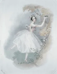 Marie Taglioni, kuuluisin ballerina ... (värillinen painokuva)