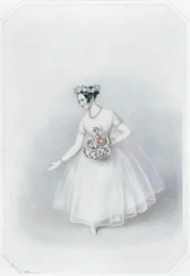 Marie Taglioni, kuuluisin ballerina ... (värillinen painokuva)