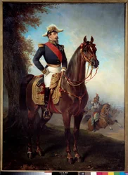 Napoleon III:n (1808-1873) ratsastusmuotokuva. Alfred De Dreux
