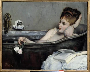Kylpy tai Nainen kylvyssä tai Kylpyamme, 1867. Mitat: 0,74x0,93 m. Pariisi, Musée d