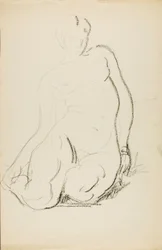 Istuva alaston