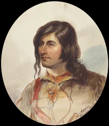 Antoine, johtava metsästäjä, n. 1837 (akvarelli paperille)