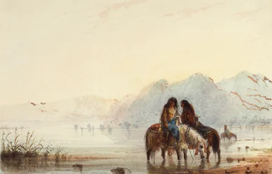 Intialaiset naiset, Shoshones, n. 1837 (akvarelli paperille)