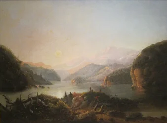 Alfred Jacob Millerin kirjoittama "Lake in the Wind River Country", Cincinnati.