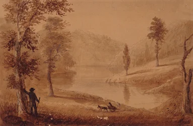 Joutsenjärvi, n. 1837 (akvarelli paperille)