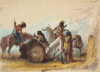 Taking the Hump Rib, n. 1858 (kynä, akvarelli ja guassi paperille)