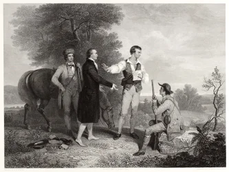 Majuri Andren vangitseminen Asher B. Durandin mukaan, n. 1846 (kaiverrus)