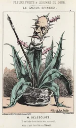 Le Cactus Spineux: Sarjakuva Louis Charles Delescluzesta (1809 - 1871) - ill. 16.1.1871 alkaen "Päivän kukat, hedelmät ja vihannekset"