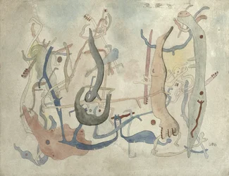 Imaginary Forms, n. 1939/40 (kynä, intialainen muste ja akvarelli paperille)