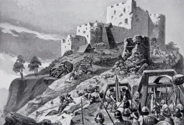 Walesin hyökkäys Montgomeryn linnaan vuonna 1095 Powysin prinssin Cadwgan ap Bleddynin johtamana, esimerkki 
