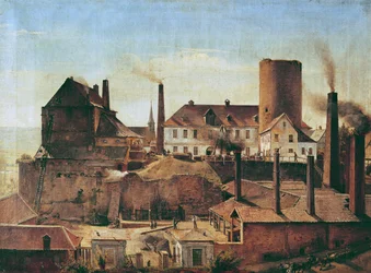 Harkortin tehdas Burg Wetterissä, noin 1834.