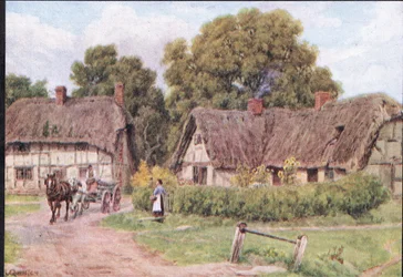 West Hagbourne, Berkshire, teoksesta "Englannin maaseudun mökit ja kyläelämä", julkaissut Dent & Sons Limited, 1912