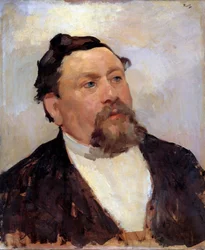Tasavallan presidentin Armand Fallieresin (1841-1931) muotokuva, silloinen opetusministeri Alfred Philippe Rollin (1846-1919) maalaus 1800-luvun su. 0,56x0,46m
