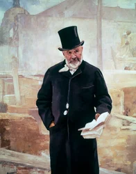 Muotokuva Jean-Charles Adolphe Alphandista (1817-1891), ranskalaisesta insinööristä, Alfred Philippe Rollin öljy kankaalle (1846-1919)