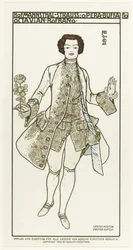 Pukusuunnitelma Richard Straussin oopperaan "Ruusuritari", 1910