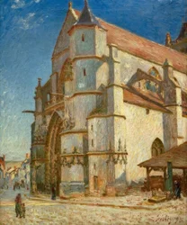 L’église de Moret au soleil du matin