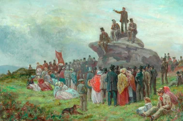 Chartistien kokous Basin Stonesissa, Todmordenissa, 1842