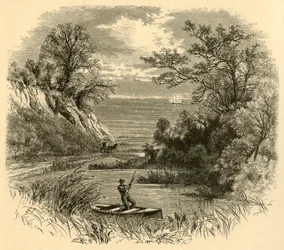 "Glimpse of Lake Michigan", 1874.