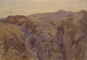 Walesin maisema, 1858 (akvarelli paperille)
