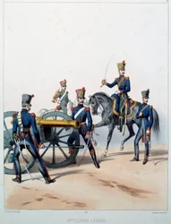 Napoleonin Armee: Kevyttykistö. Kaiverrus Alfred De Marbot (1800-luku) 1812. Malmaison, Musee Du Chateau.