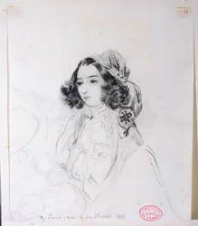 George Sand (1804-76) huivin päällä, 1833