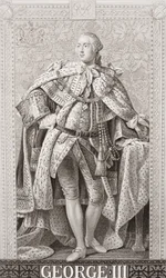 George III (1738-1820) teoksesta "Englannin ja Skotlannin historian kuvituksia" osa II
