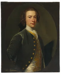 Saint Vincentin kuvernöörin Valentine Morrisin (1727-1789) muotokuva (öljy kankaalle, leikattu soikeaksi ja levitetty kankaalle).