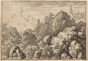 Kirkko kukkulalla, luultavasti n. 16451656.