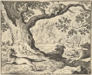 Renardin väärän tarinan jälkeen Hendrick van ..., 1650-75 metsästyskoirat jahtaavat hänen isänsä.