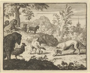 Leijona sallii taistelun suden ja Renardin välillä, 1650-75.