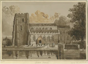Lichfield - St. Chadin kirkko: punainen seepiapiirros, 9. syyskuuta 1842 (piirustus)