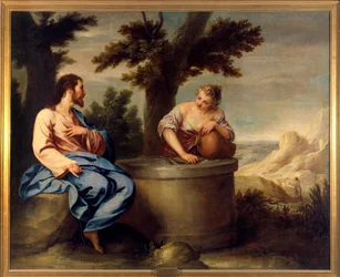 Kristus ja samarialainen. Cano Alonson (1601-1667) maalaus, mm. esp.