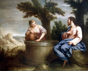 Jeesus ja samarialainen, 1600-luku (öljy kankaalle).