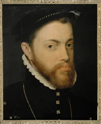 Philipp II of Spain (maalaus puulle)