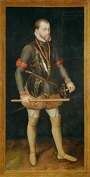 Kuningas Felipe II, keisari Kaarle V:n poika ja Espanjan kuningas ... (maalaus kankaalle)