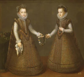 Lapset Isabel Clara Eugenia ja Catalina Micaela.