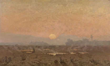 Auringonnousu Kempenissä (öljy kankaalle)